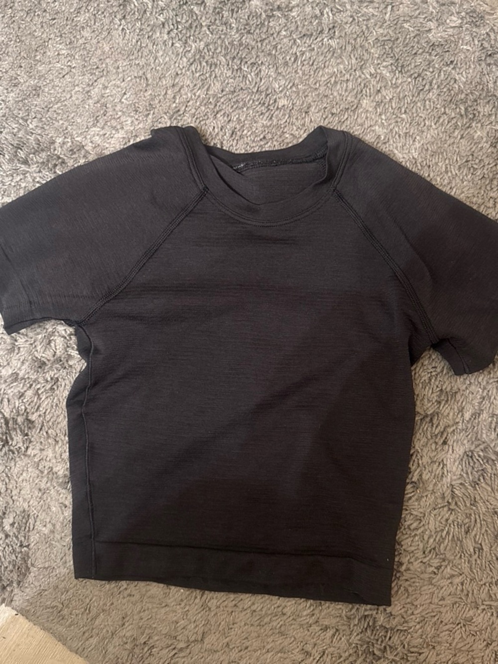 lululemon athletica Black Short-Sleeve Sweatshirt